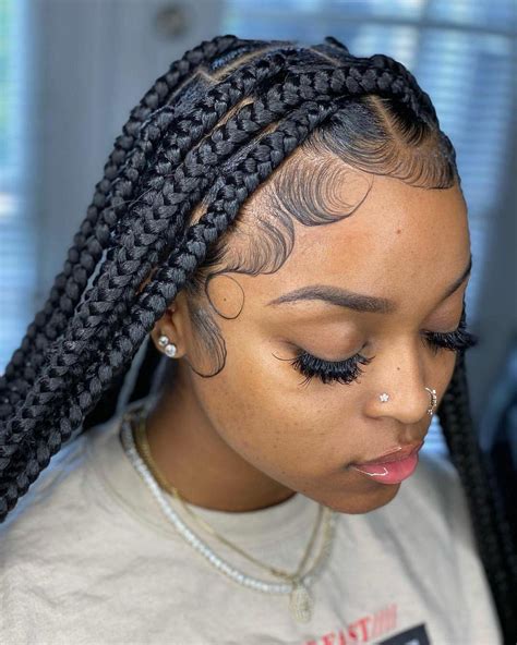 box braids with edges